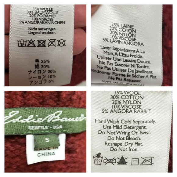 VTG Eddie Bauer Double Breasted Cable Cardigan - Picture 7 of 7